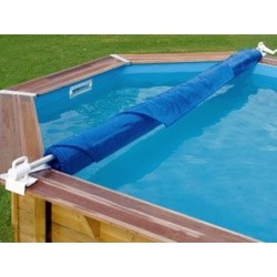 Rullo avvolgitore rimovibile per piscine in legno