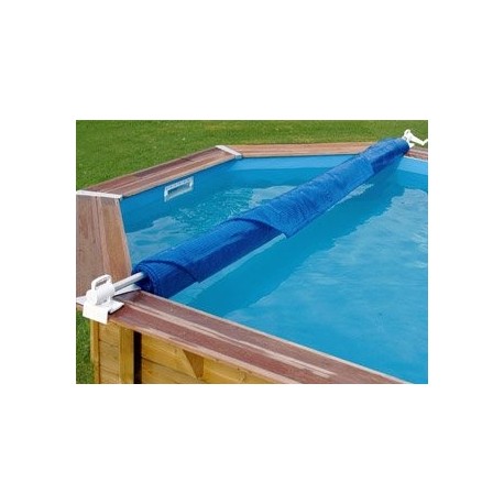 Rullo avvolgitore rimovibile per piscine in legno