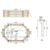 Giada 486 - Piscina in legno 486 x 336 cm ottagonale