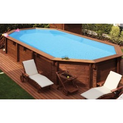 Ecowood Stella Easy 600  - 6,07 x 3,96 m x h 1,31 m - piscina in legno