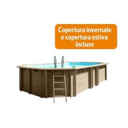 Piscina in legno Gre Vermela Connect 672 x 472 cm ovale.