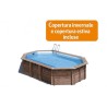Piscina in legno Gre Macadamia Connect 632 x 335 cm ovale.