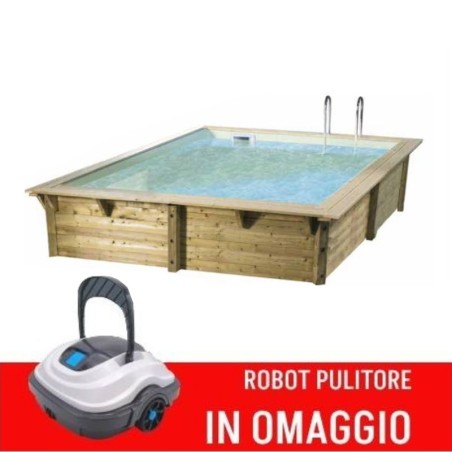 Piscina in legno quadrata Azura 300 x 300 Ubbink. Prezzo offerta!