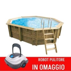 Piscina in legno ottagonale Azura 300 x 400 Ubbink. Prezzo offerta!