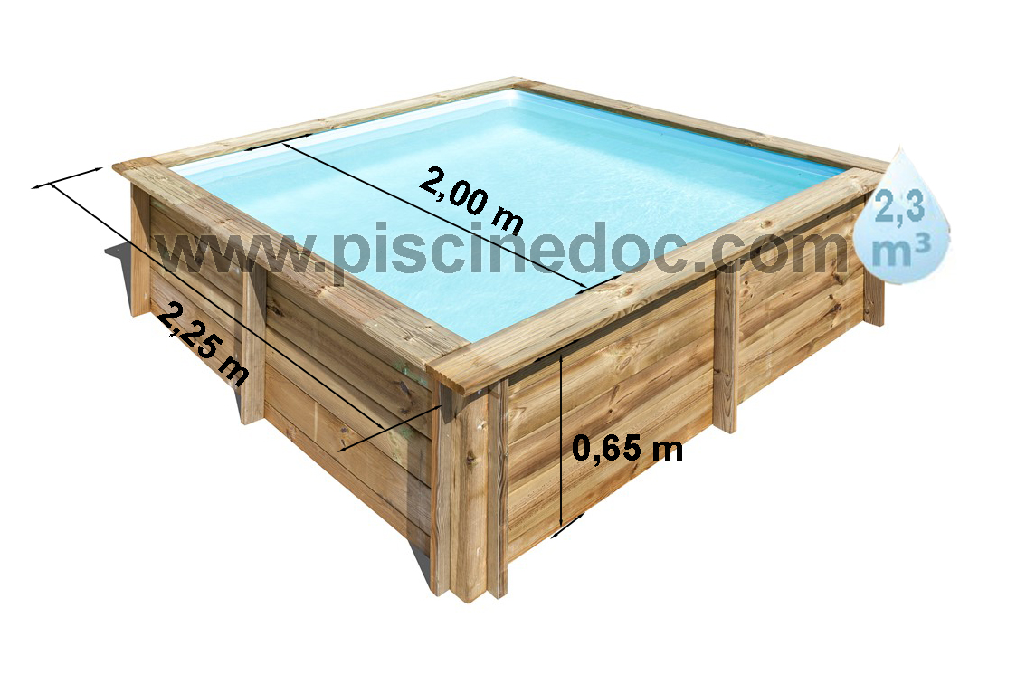Piscina de madera Gre Sunbay City cuadrada 225x225x68